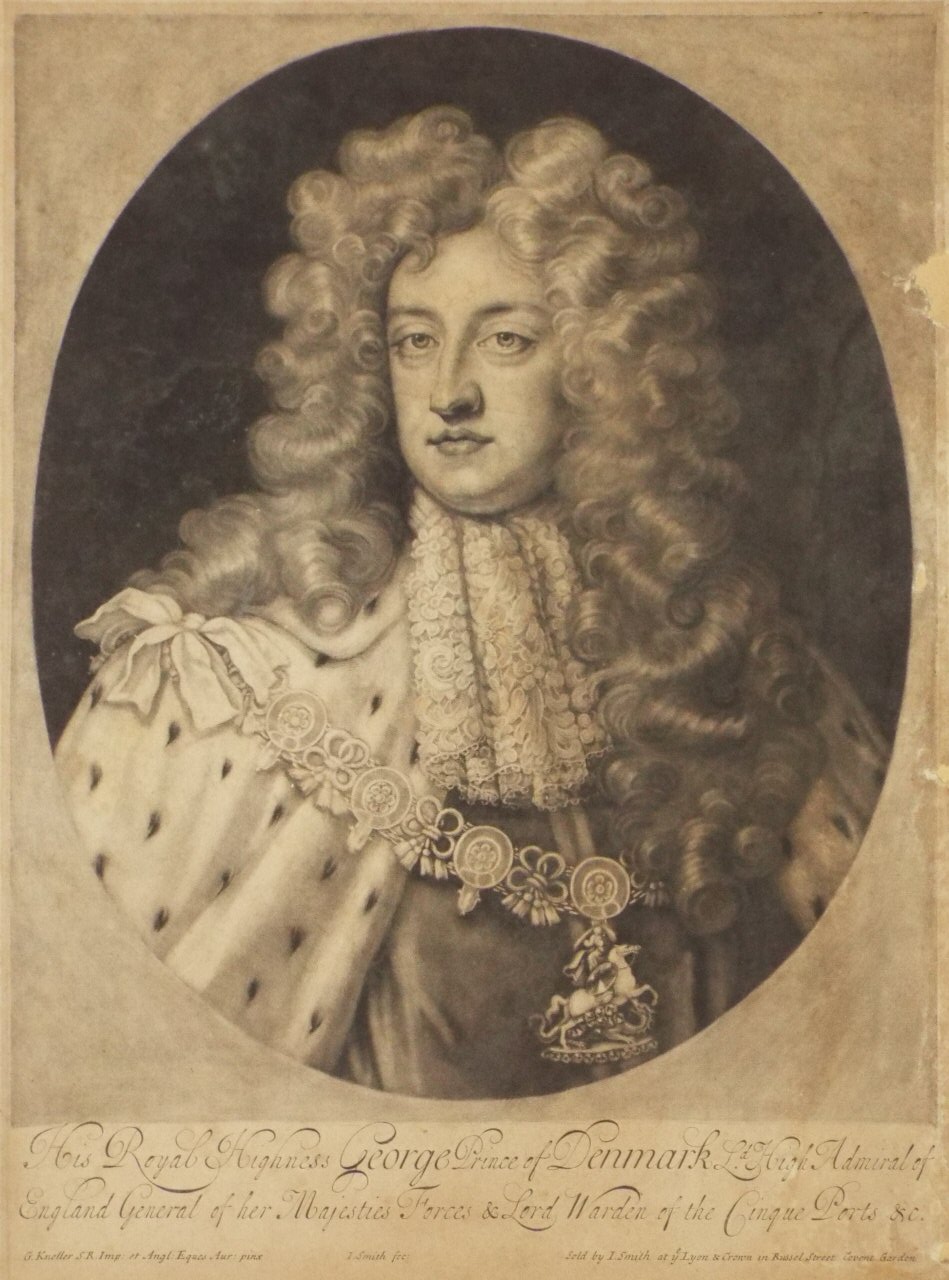 Mezzotint - His Royal Highness George Prince of Denmark Denmark - Smith